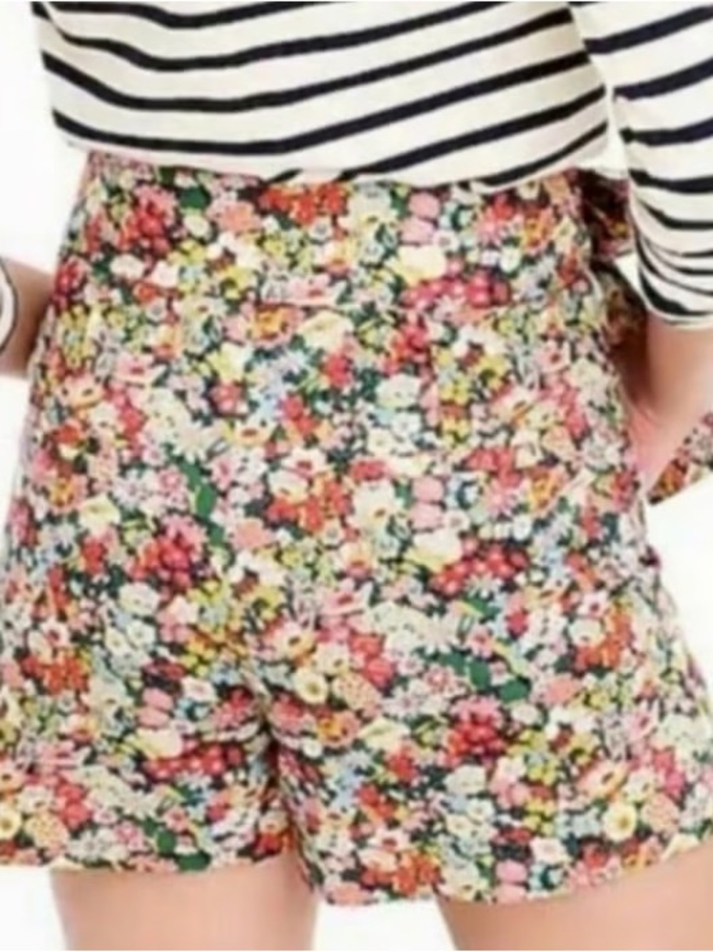 NWT J.Crew Liberty Fabrics Thorpe Floral High Rise Tie Waist Shorts Size 12 - Picture 3 of 6